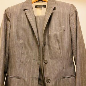 Anne Klein grey striped business suit